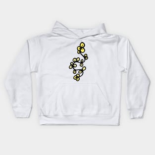 Abstract Yellow Flower Line Art Kids Hoodie